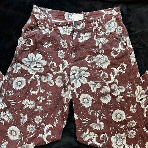 Anthropologie Patterned Wide-Leg Dress Pant Sz: 12 Tall